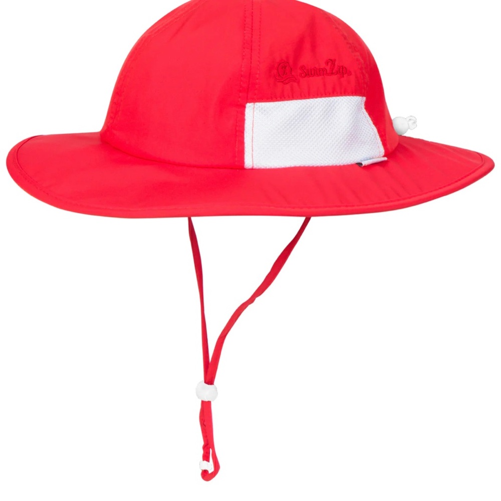 Kids Wide Brim Sun Hat "Fun Sun Day Play Hat" - Red